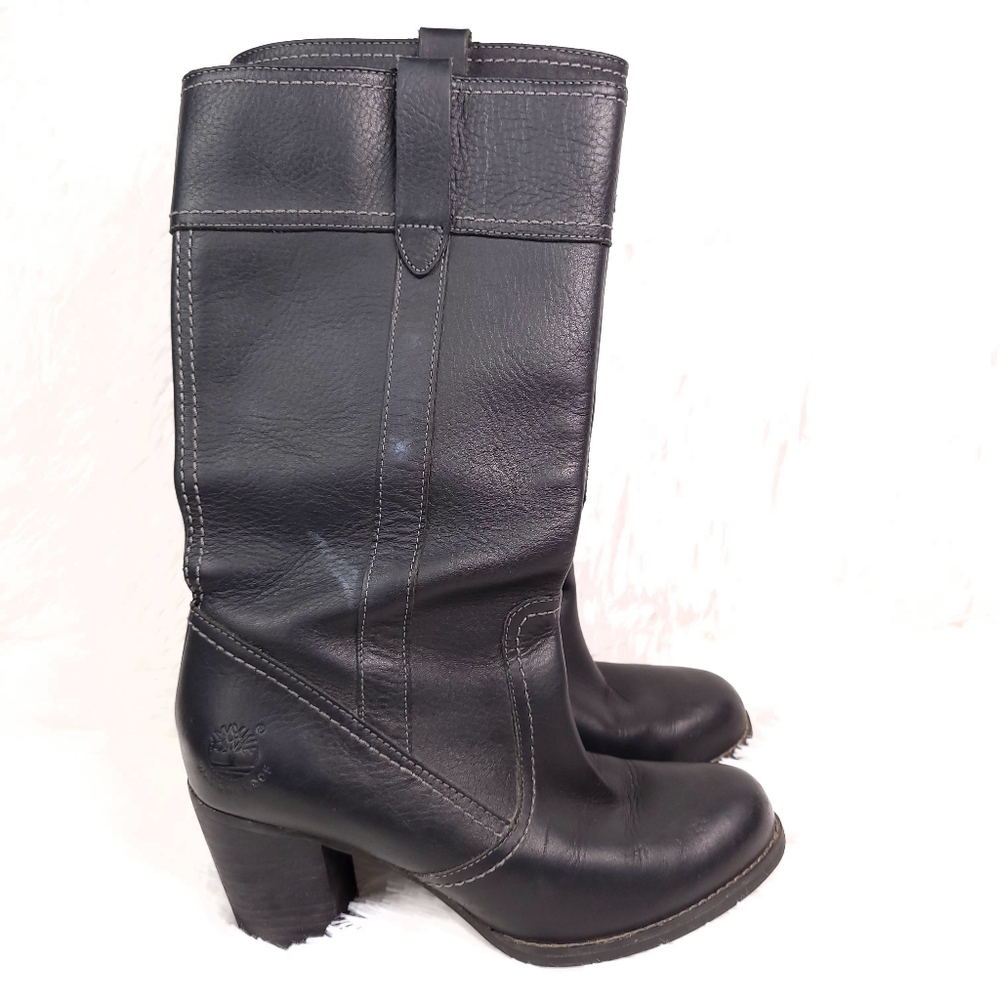 Timberland Black Heeled Boots for Women